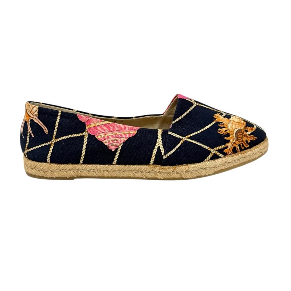 Gucci Vintage Seashell Print Canvas Espadrilles Flat EU Size 39 US